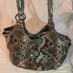 Kathy Van Zeeland Faux Python Snakeskin Tote Bag